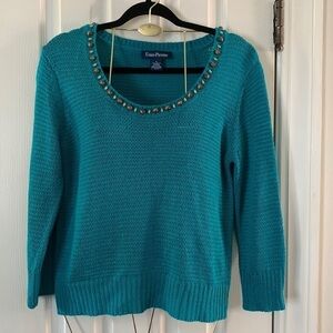 Evan-Picone Turquoise Blouse Size L #151